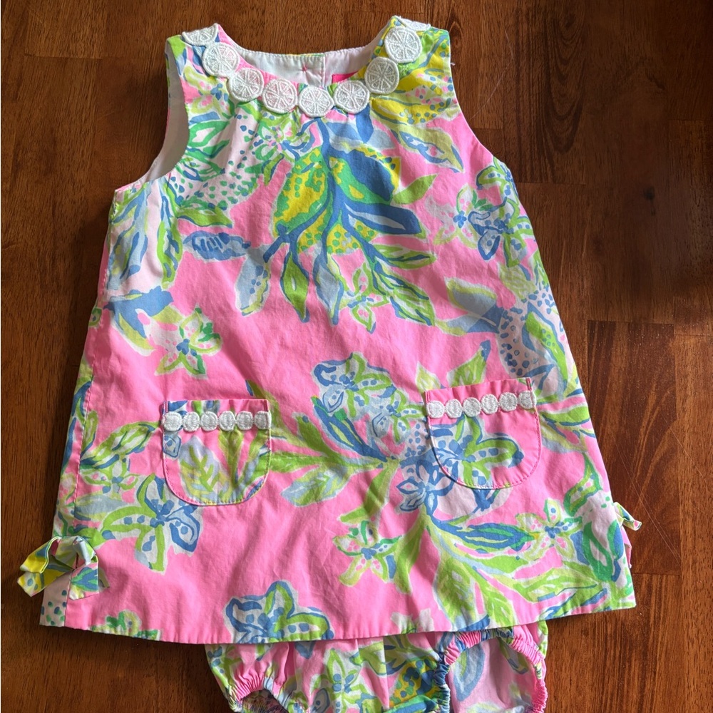 Lilly Pulitzer Pink and Green Floral Dress